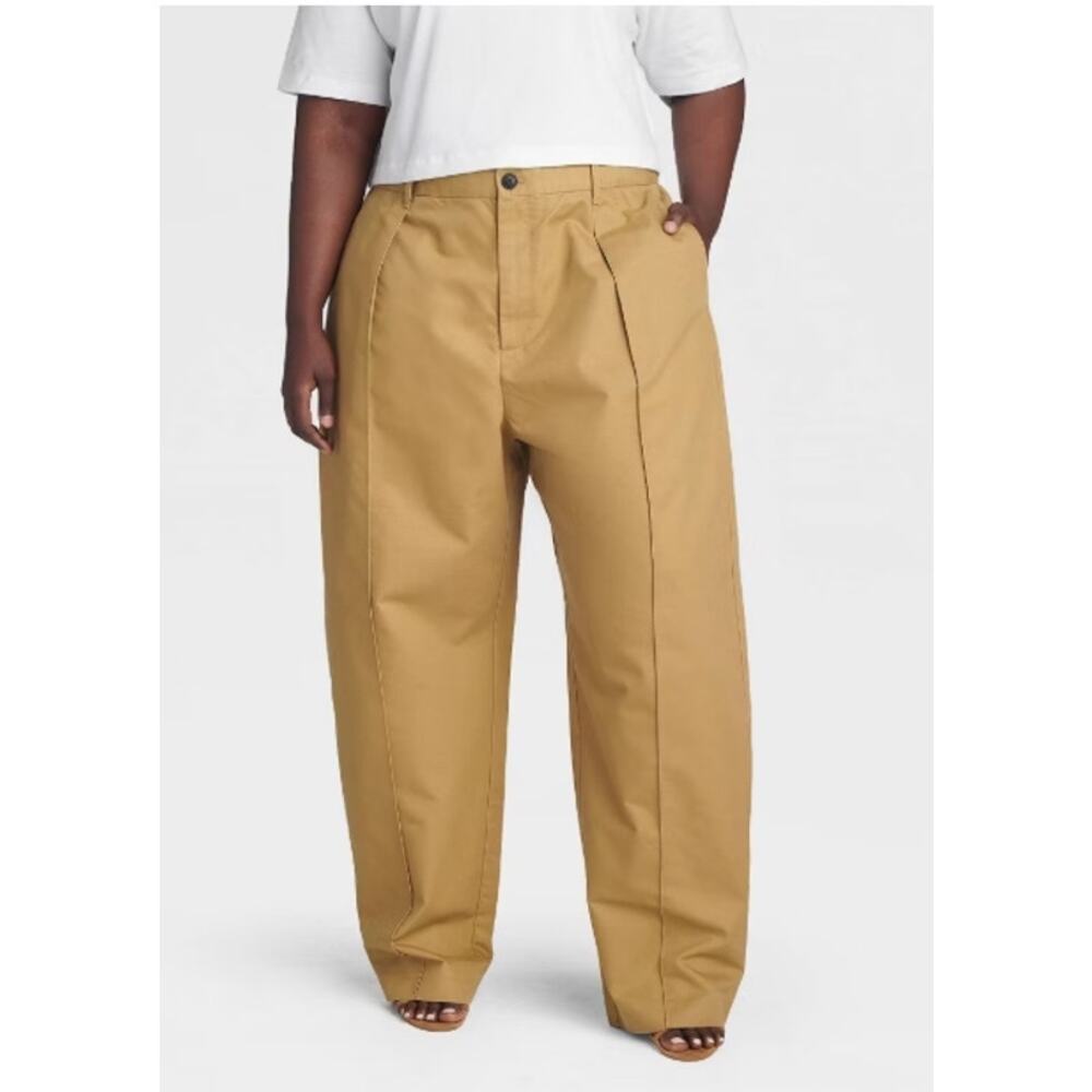 KBB by KAHLANA Women's 'The Barrel Wide Leg Trousers' - Brown - Picture 2 of 3